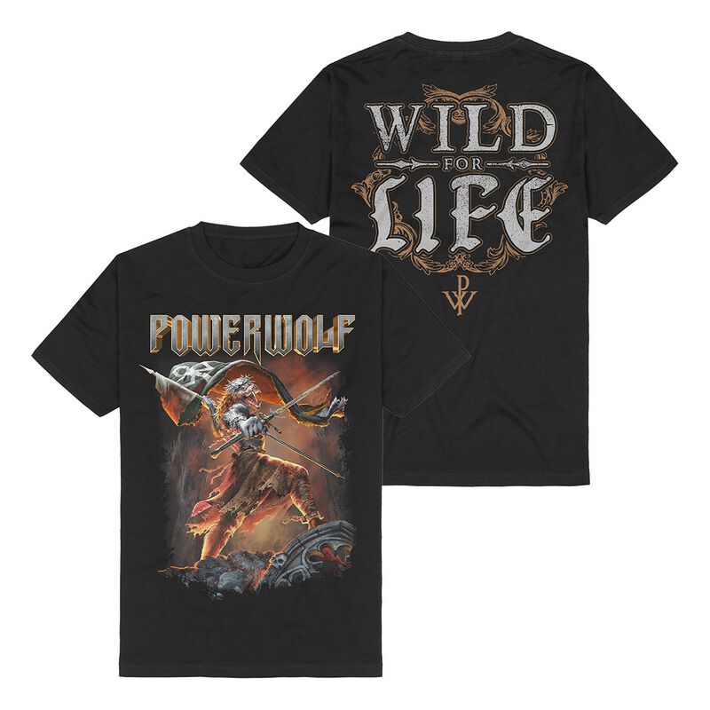 T-Shirt Manches courtes  de Powerwolf - Wild For Life - S à 3XL - pour Homme - noir - Powerwolf