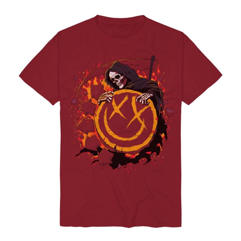 T-Shirt Manches courtes  de Blink-182 - Reaper Smile - S à 3XL - pour Homme - rouge - Blink-182