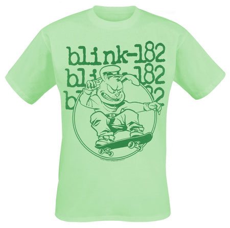 T-Shirt Manches courtes  de Blink-182 - Skateboard Bunny Mono - S à 3XL - pour Homme - vert - Blink-182