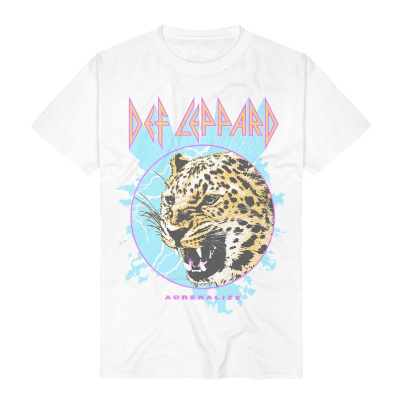 T-Shirt Manches courtes  de Def Leppard - Adrenalize Leopard - S à 3XL - pour Homme - blanc - Def Leppard
