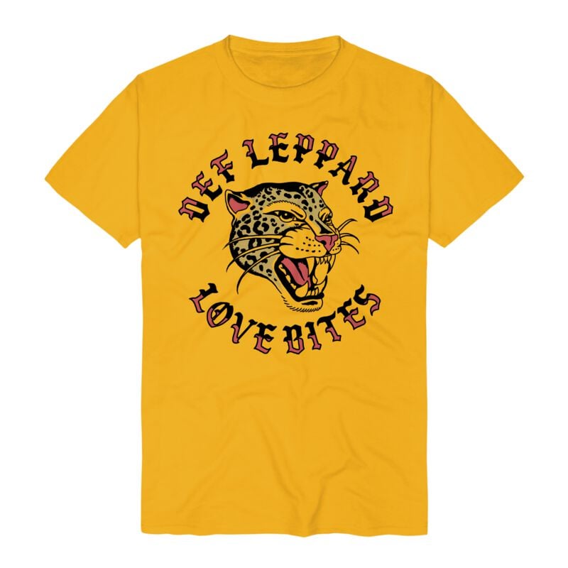 T-Shirt Manches courtes  de Def Leppard - Love Bites - S à 3XL - pour Homme - couleur or - Def Leppard