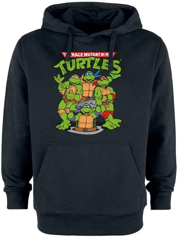Sweat-shirt à capuche  de Les Tortues Ninja - Tortues - S à 3XL - pour Homme - noir - Les Tortues Ninja