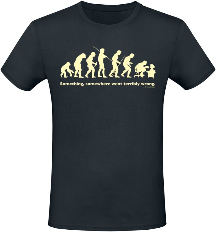 T-Shirt Manches courtes Fun de Slogans - Something, Somewhere Went Terribly Wrong - M à 3XL - pour Homme - noir - Slogans