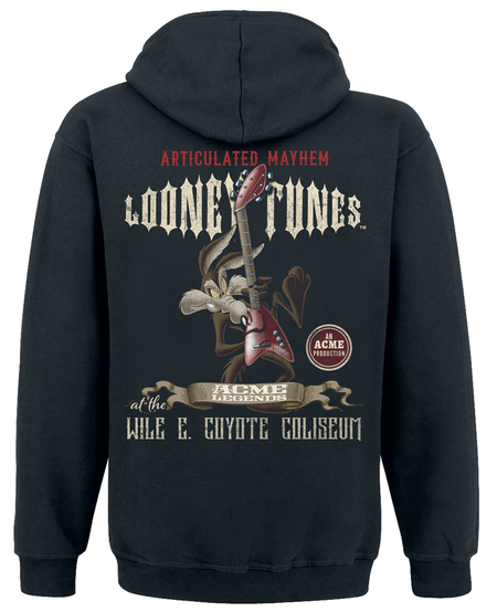 Sweat-shirt à capuche  de Looney Tunes - Coyote Unplugged - S à XXL - pour Homme - noir - Looney Tunes - View 2