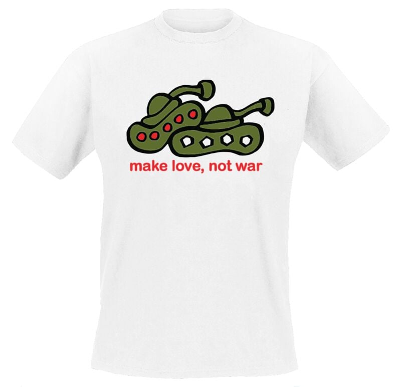 T-Shirt Manches courtes Fun de Slogans - Make Love Not War - M à 3XL - pour Homme - blanc - Slogans