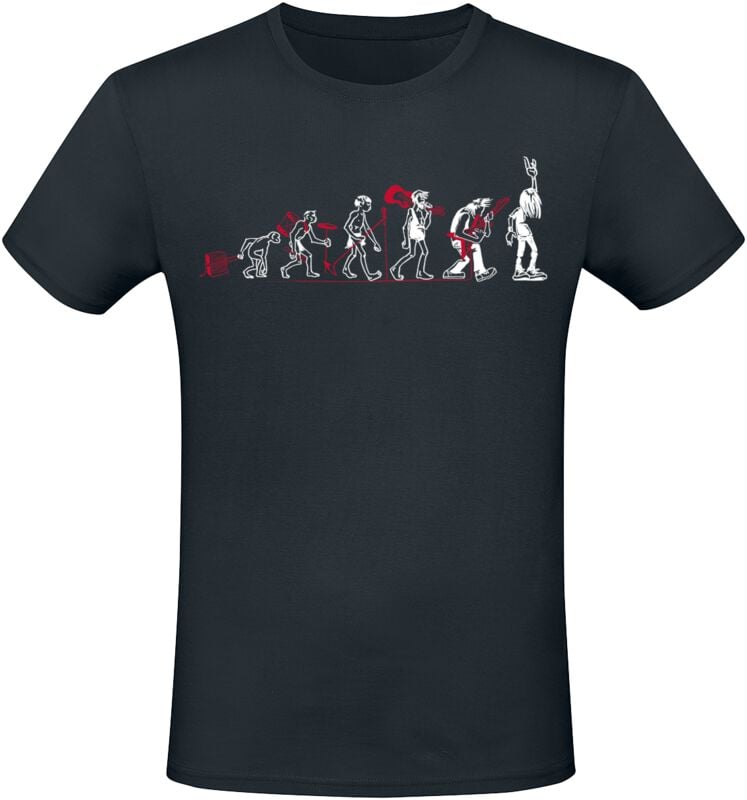 T-Shirt Manches courtes Fun de Slogans - Evolution Of Metal - M à 3XL - pour Homme - noir - Slogans