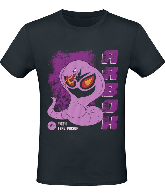 T-Shirt Manches courtes Gaming de Pokémon - Arbok - S à L - pour Homme - noir - Pokémon