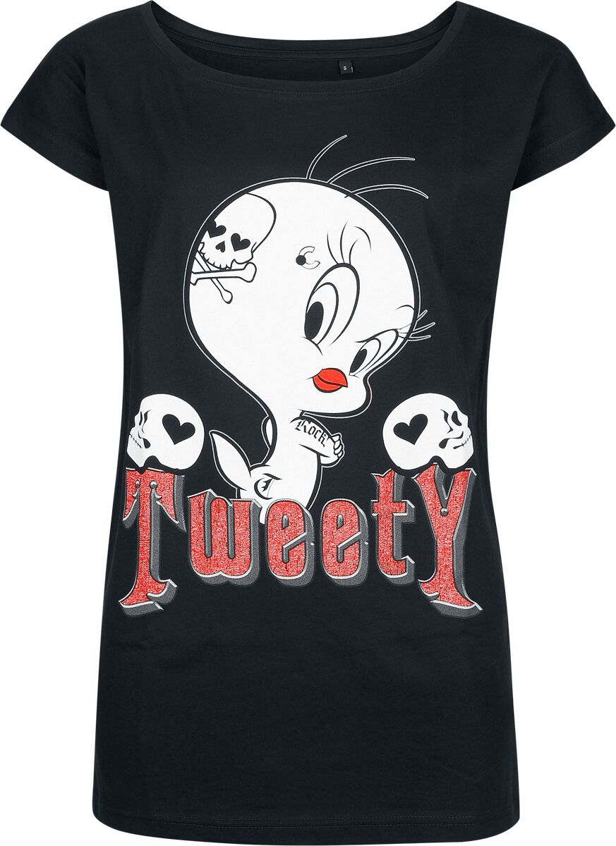 T-Shirt Manches courtes  de Looney Tunes - Titi - Tattoo - S à XXL - pour Femme - noir - Looney Tunes