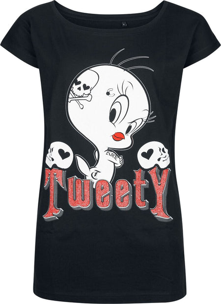 T-Shirt Manches courtes  de Looney Tunes - Titi - Tattoo - S à XXL - pour Femme - noir - Looney Tunes