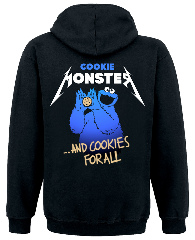 Sweat-shirt zippé à capuche  de Sesame Street - Cookie Monster ... And Cookies For All - S à XXL - pour Homme - noir - Sesame Street - View 2