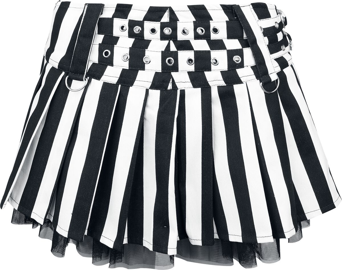 Jupe courte Gothic de Burleska - Jupe Lucy - S à XXL - pour Femme - blanc/noir - Burleska
