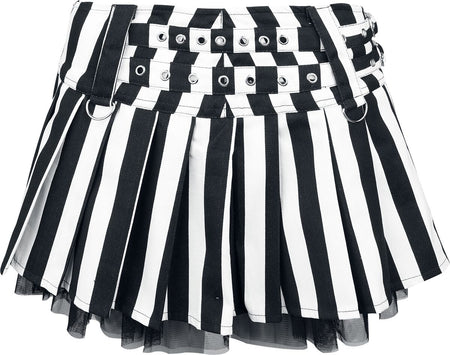 Jupe courte Gothic de Burleska - Jupe Lucy - S à XXL - pour Femme - blanc/noir - Burleska