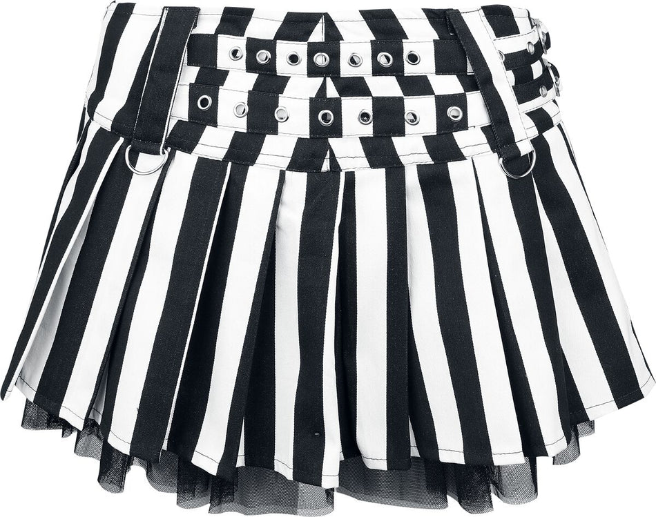 Jupe courte Gothic de Burleska - Jupe Lucy - S à XXL - pour Femme - blanc/noir - Burleska