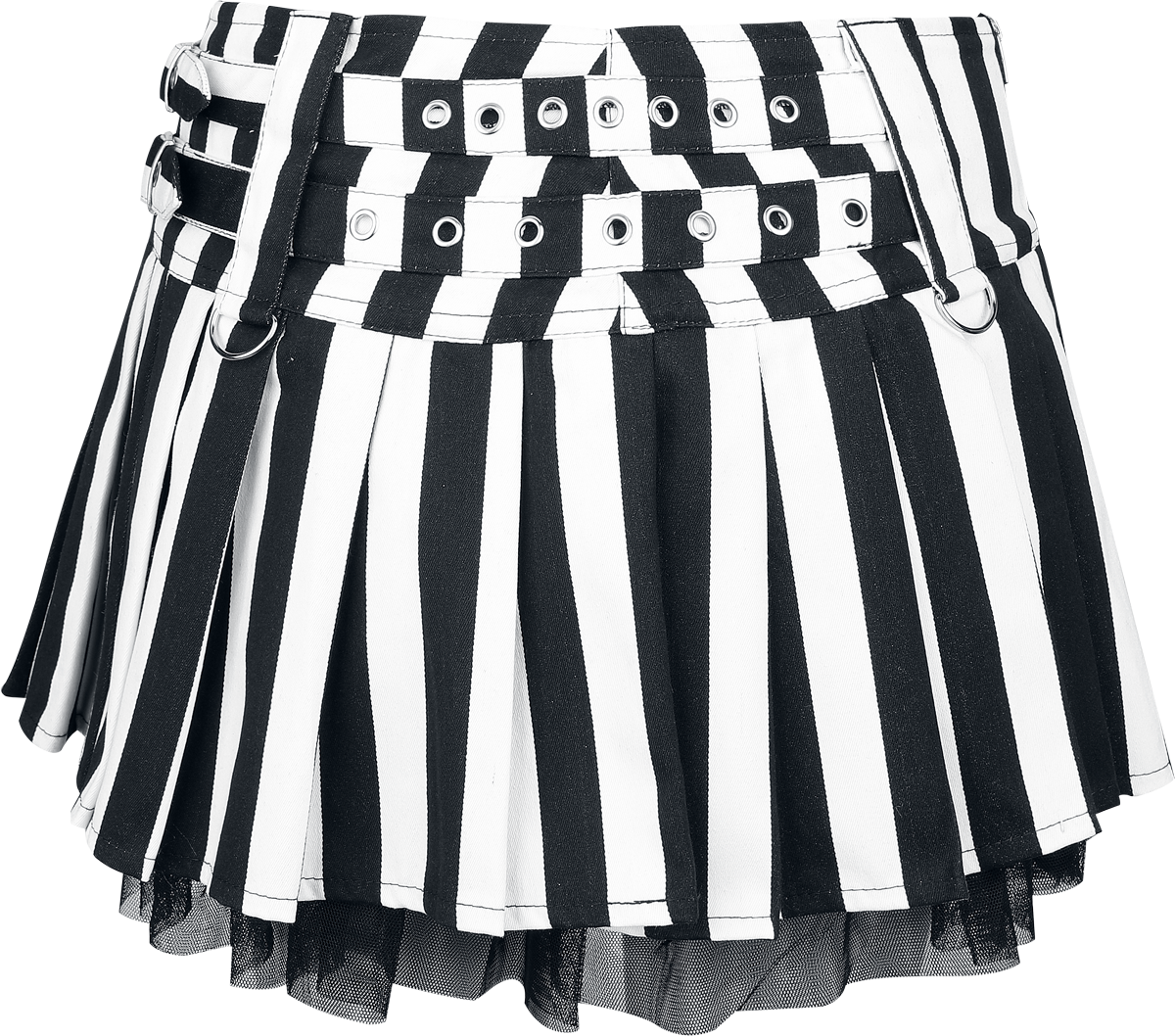 Jupe courte Gothic de Burleska - Jupe Lucy - S à XXL - pour Femme - blanc/noir - Burleska - View 2