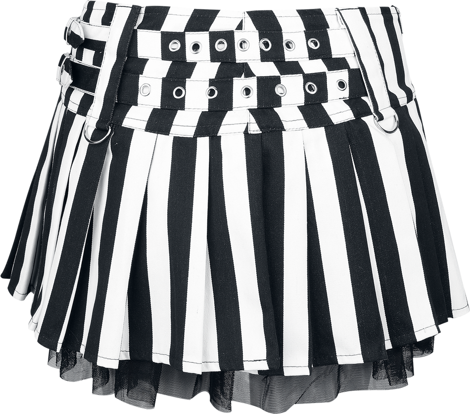 Jupe courte Gothic de Burleska - Jupe Lucy - S à XXL - pour Femme - blanc/noir - Burleska - View 2