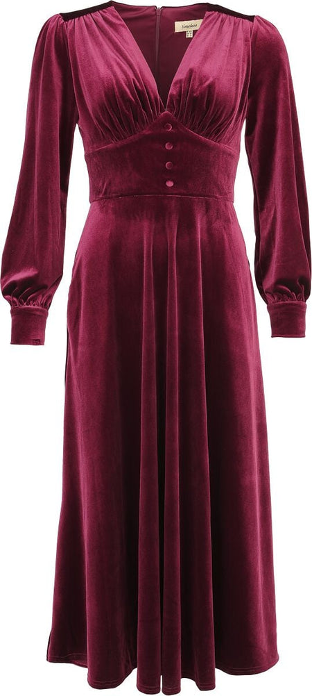 Robe mi-longue Gothic de Timeless London - Balia Dress - XS à 4XL - pour Femme - bordeaux - Timeless London
