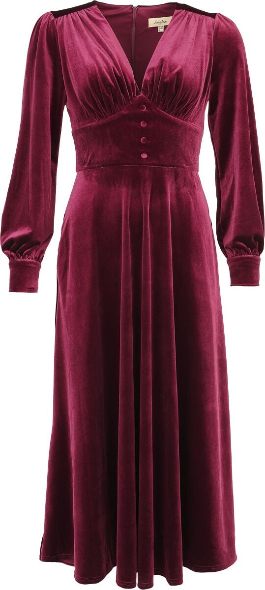 Robe mi-longue Gothic de Timeless London - Balia Dress - XS à 4XL - pour Femme - bordeaux - Timeless London