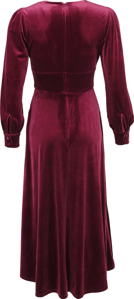 Robe mi-longue Gothic de Timeless London - Balia Dress - XS à 4XL - pour Femme - bordeaux - Timeless London - View 2
