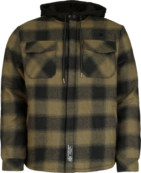 Veste mi-saison  de West Coast Choppers - WCC HELL BENT - Veste Flanelle Olive & Noire - M à 3XL - pour Homme - olive/noir - West Coast Choppers