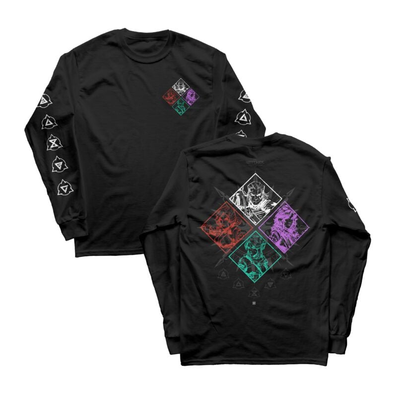 T-shirt manches longues Gaming de The Witcher - Mosaïque - Haut Manches Longues - S à XXL - pour Homme - noir - The Witcher