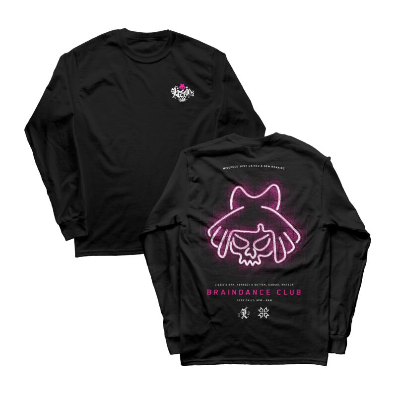 T-shirt manches longues Gaming de Cyberpunk 2077 - Lizzie's Bar - S à XL - pour Homme - noir - Cyberpunk 2077