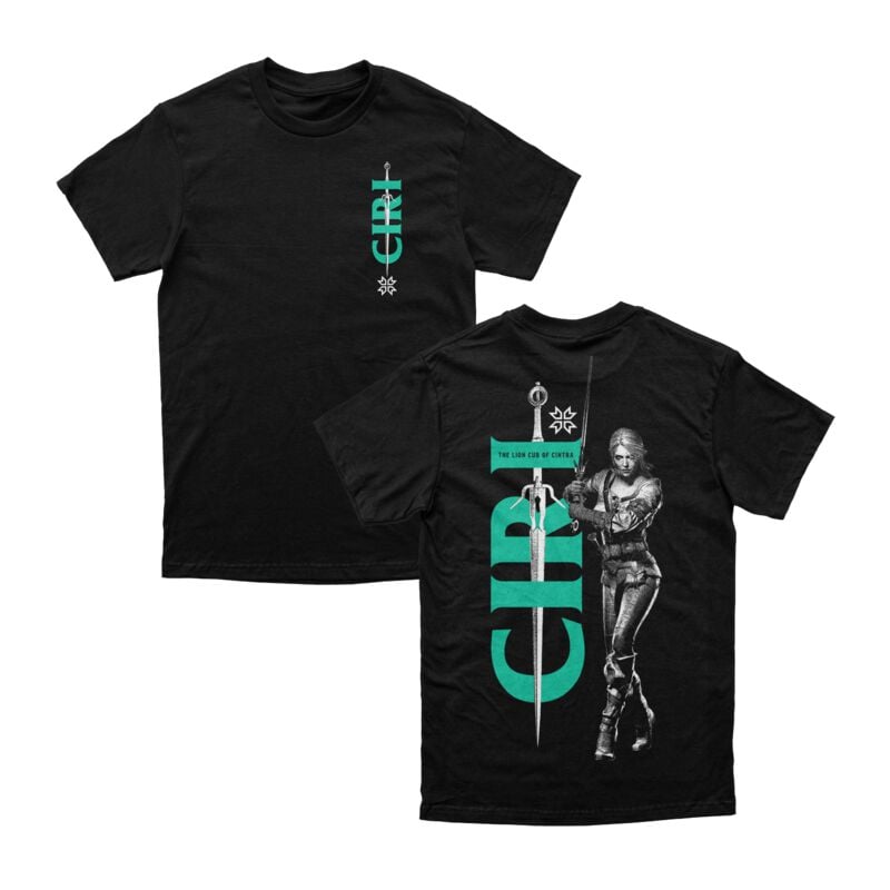 T-Shirt Manches courtes Gaming de The Witcher - Ciri - S à XXL - pour Homme - noir - The Witcher