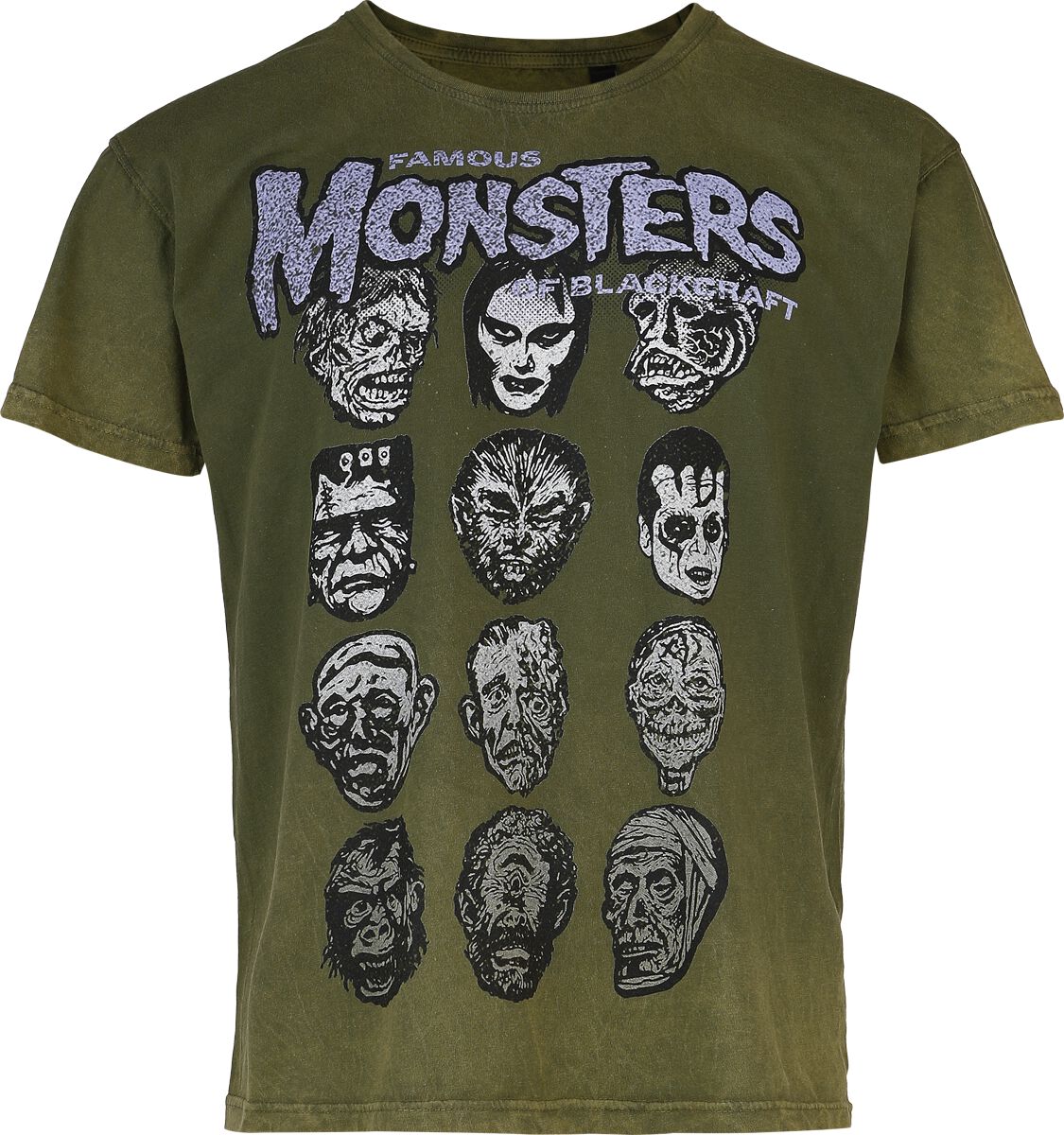 T-Shirt Manches courtes Gothic de Blackcraft Cult - Famous Monsters - S à 4XL - pour Homme - vert - Blackcraft Cult