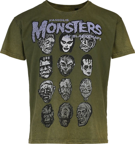 T-Shirt Manches courtes Gothic de Blackcraft Cult - Famous Monsters - S à 4XL - pour Homme - vert - Blackcraft Cult