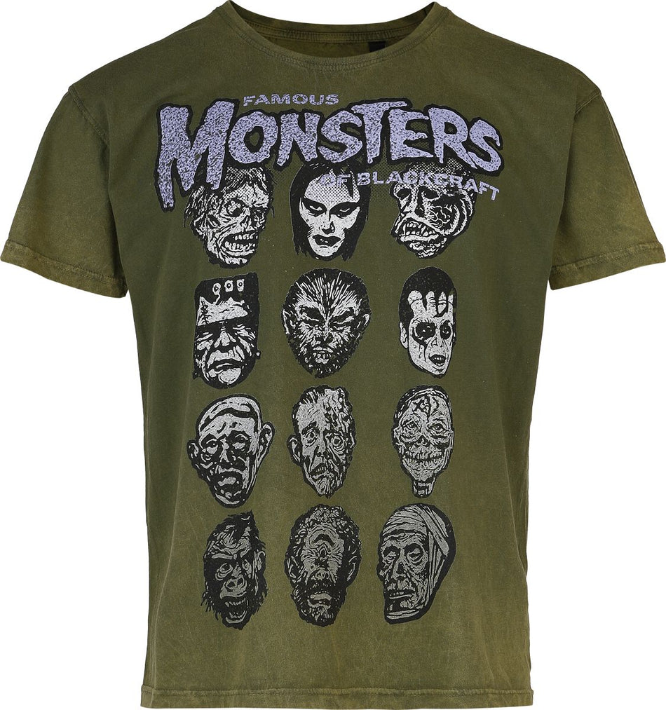 T-Shirt Manches courtes Gothic de Blackcraft Cult - Famous Monsters - S à 4XL - pour Homme - vert - Blackcraft Cult