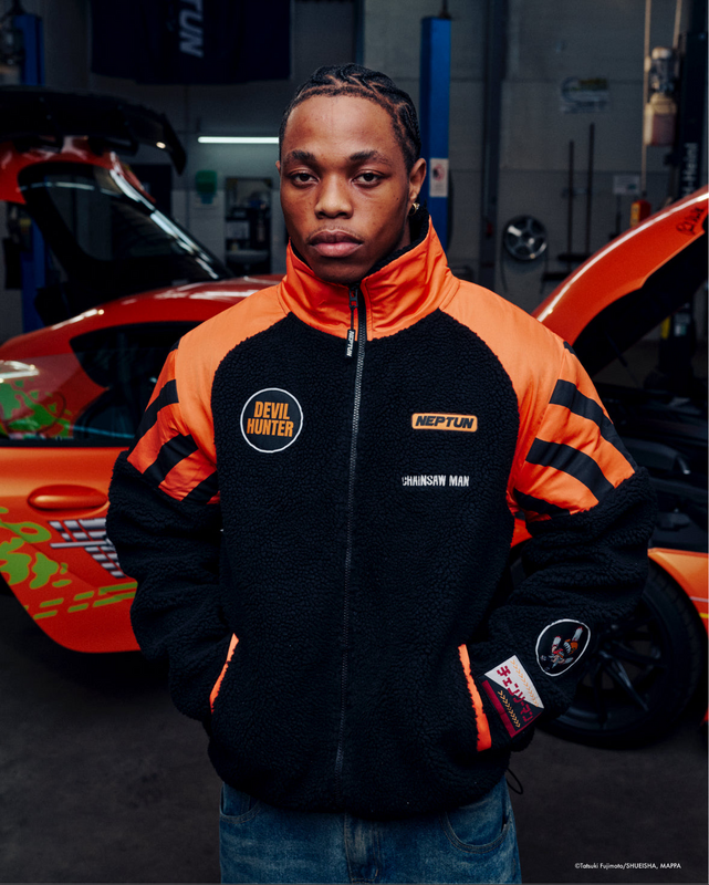 Veste mi-saison  de Chainsaw Man - Racing Jacket - S à XL - pour Homme - noir/orange - Chainsaw Man - View 2