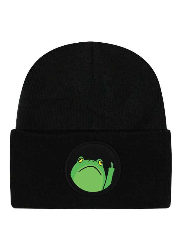 Bonnet Fun de Tierisch - Frog Off - pour Unisexe - noir - Tierisch