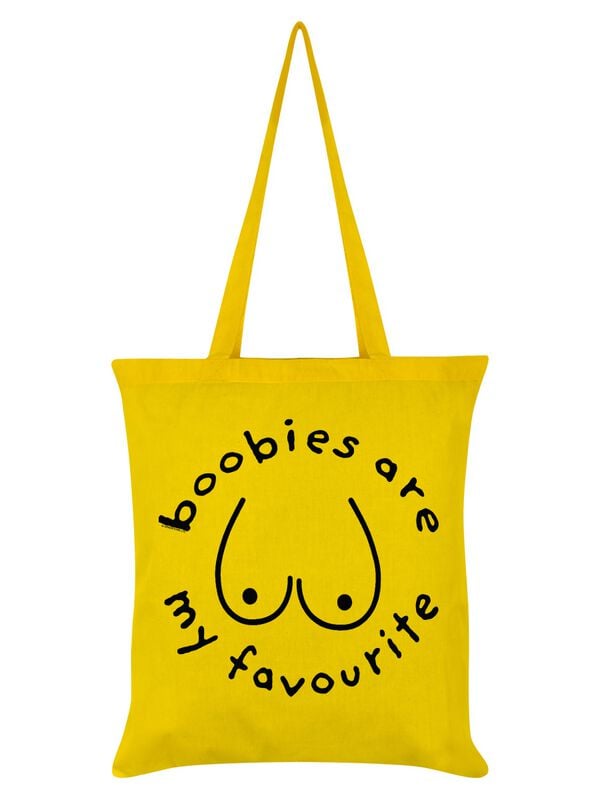 Sac En Tissu Fun de Slogans - Boobies Are my Favourite - pour Unisexe - jaune - Slogans