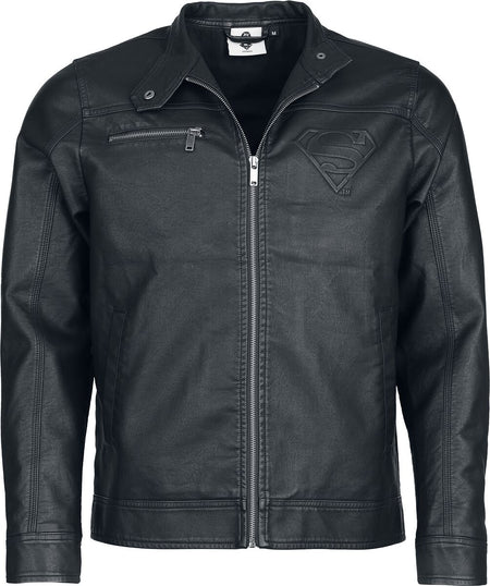 Veste en imitation cuir  de Superman - S à XXL - pour Homme - noir - Superman