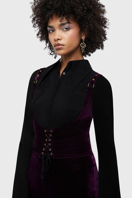 Corset Gothic de Killstar - Beneath The Eclipse - Night Petal - Corset Serre-Taille - XS à 4XL - pour Femme - lilas - Killstar