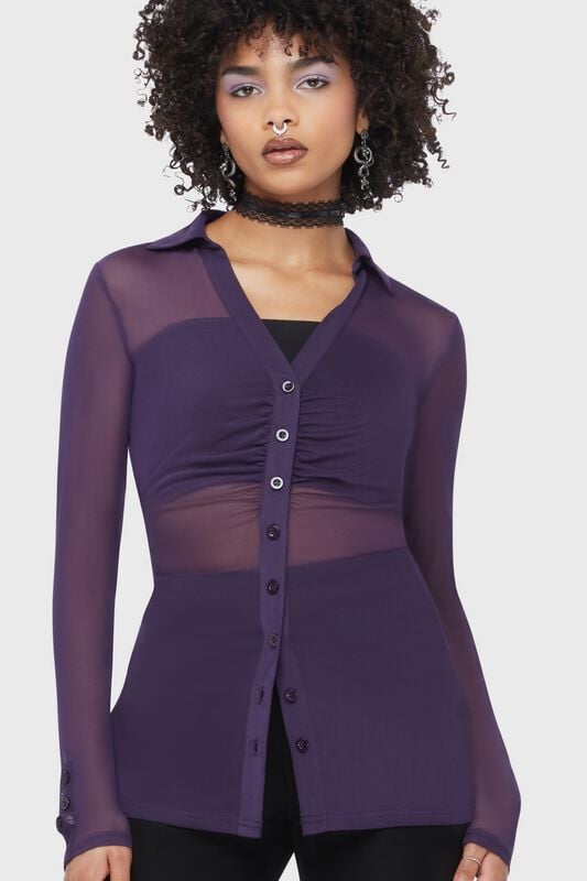 T-shirt manches longues Gothic de Killstar - Beneath the Eclipse - After the After - Chemisier - XS à XXL - pour Femme - lilas - Killstar