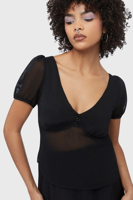 Top Gothic de Killstar - Beneath the Eclipse - Haut - XS à XXL - pour Femme - noir - Killstar