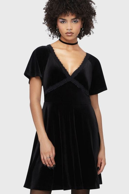 Robe courte Gothic de Killstar - Beneath the Eclipse - Hour of Echelia - Robe Courte - XS à M - pour Femme - noir - Killstar