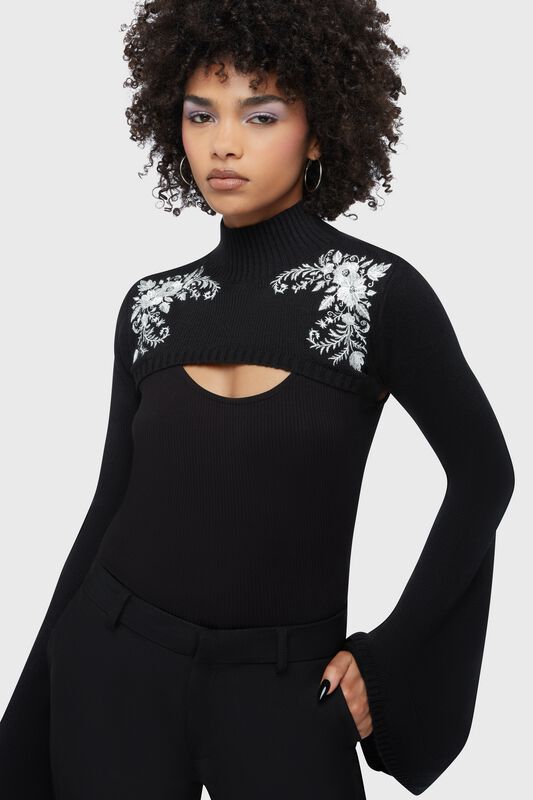 Boléro Gothic de Killstar - Beneath the Eclipse - Petal & Pine - Gilet Court - XS à 4XL - pour Femme - noir - Killstar
