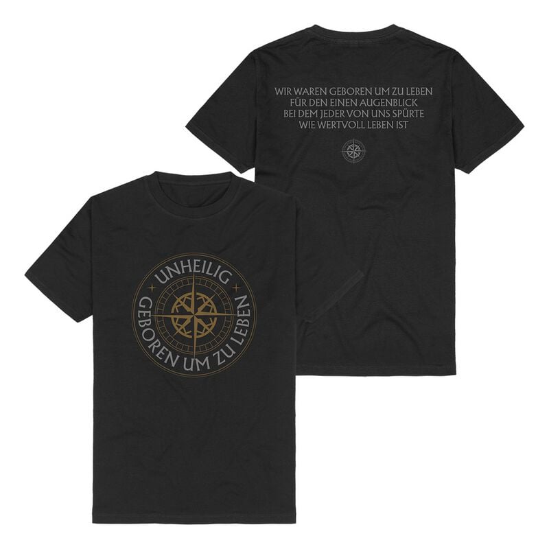 T-Shirt Manches courtes  de Unheilig - Geboren um zu leben - S à 3XL - pour Homme - noir - Unheilig