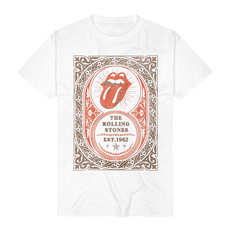 T-Shirt Manches courtes  de The Rolling Stones - Ornament Frame - S à 3XL - pour Homme - blanc - The Rolling Stones