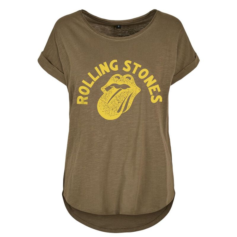 T-Shirt Manches courtes  de The Rolling Stones - Yellow Tongue - S à 3XL - pour Femme - vert - The Rolling Stones