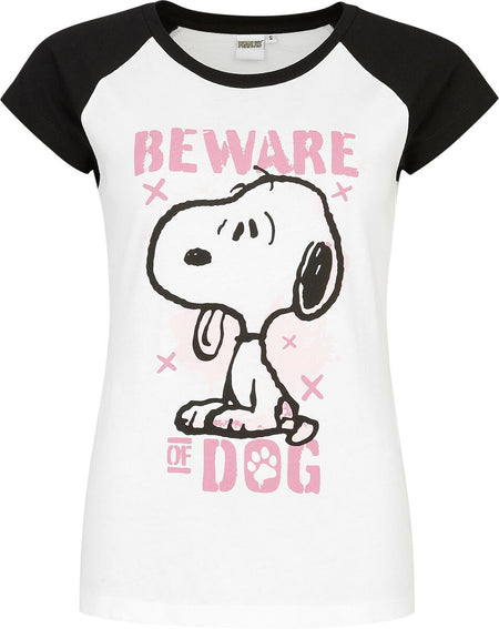 T-Shirt Manches courtes  de Snoopy - Beware Of Dog - S à 3XL - pour Femme - multicolore - Snoopy
