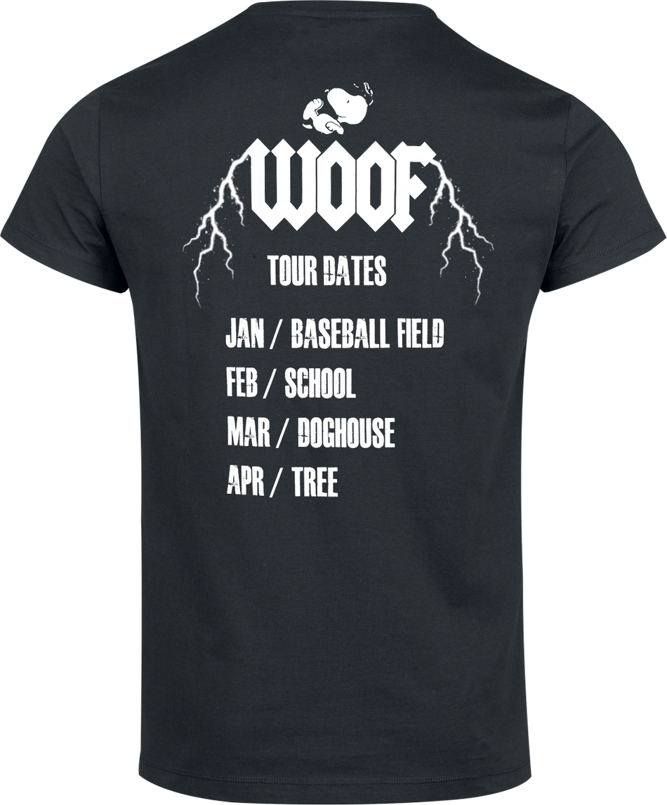 T-Shirt Manches courtes  de Snoopy - Woof Live Real - S à 3XL - pour Homme - noir - Snoopy - View 2