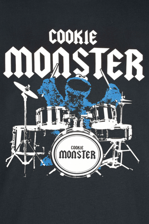 T-Shirt Manches courtes  de Sesame Street - Macaron Le Glouton - S à 3XL - pour Homme - noir - Sesame Street - View 2