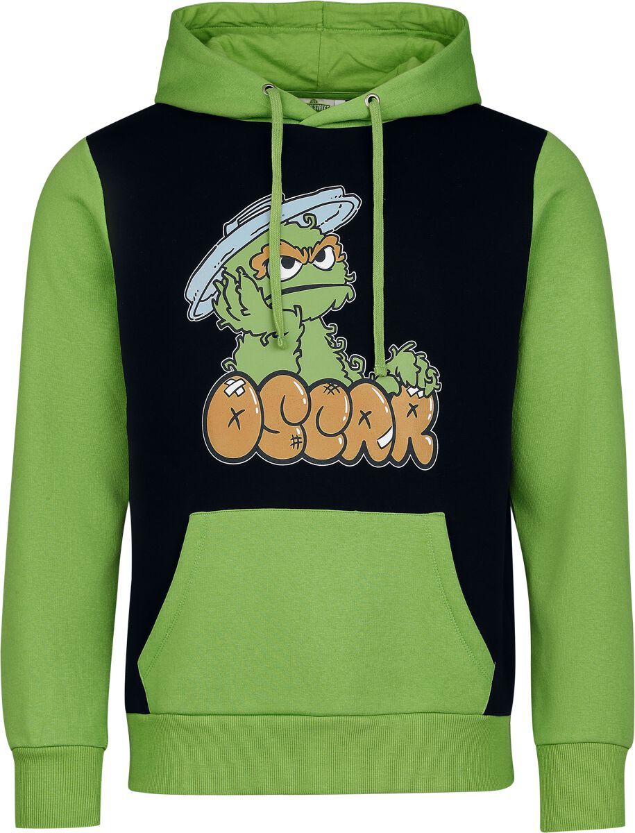 Sweat-shirt à capuche  de Sesame Street - Oskar - S à 3XL - pour Homme - vert/noir - Sesame Street