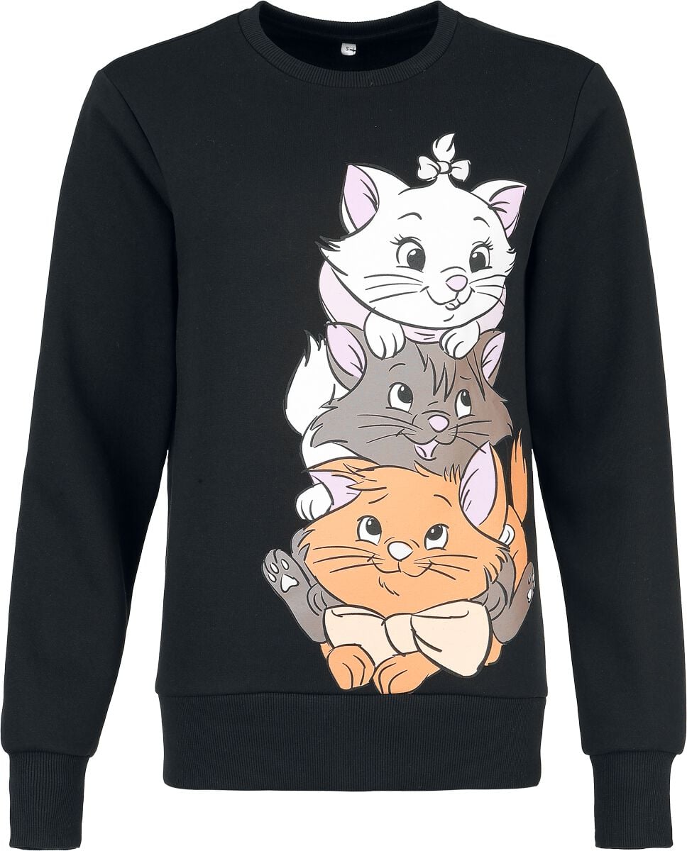 Sweat-shirt Disney de Les Aristochats - Marie, Berlioz, Toulouse - S - pour Femme - noir - Les Aristochats