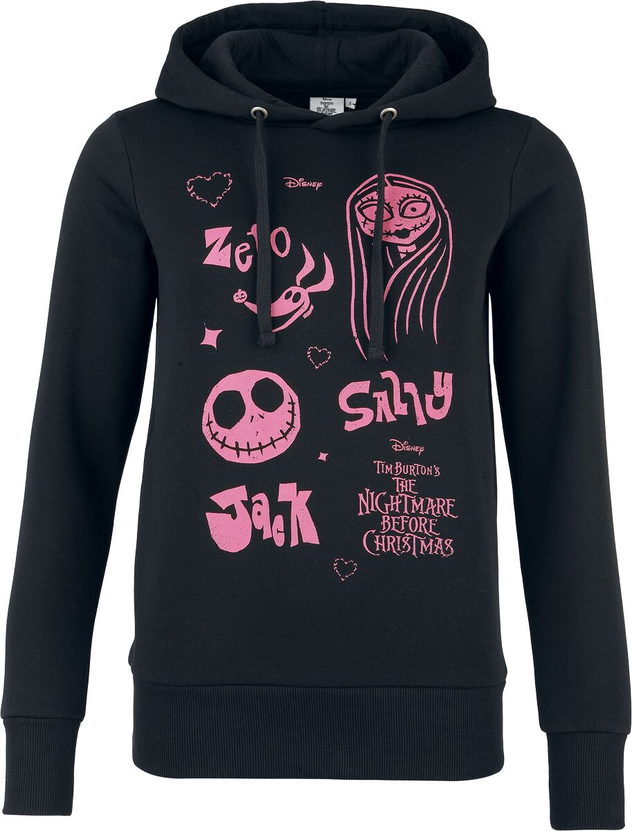 Sweat-shirt à capuche Disney de L'Étrange Noël De Monsieur Jack - Zero, Sally, Jack - S à 3XL - pour Femme - noir - L'Étrange Noël De Monsieur Jack