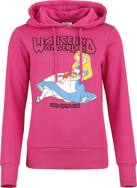 Sweat-shirt à capuche Disney de Alice Au Pays Des Merveilles - We're All Mad Here - S à 3XL - pour Femme - rose - Alice Au Pays Des Merveilles