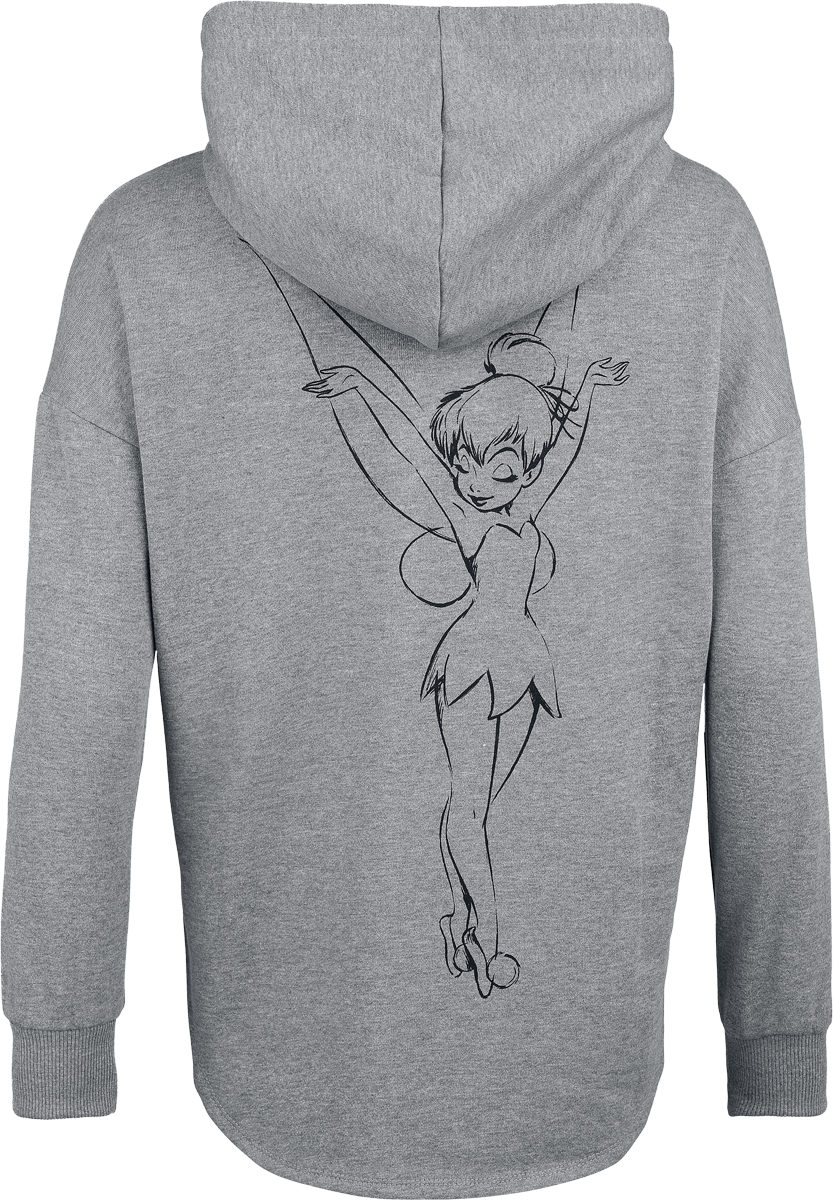 Sweat-shirt à capuche Disney de La Fée Clochette - Sketch - S à 3XL - pour Femme - gris chiné - La Fée Clochette - View 2
