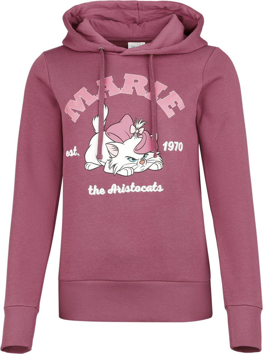 Sweat-shirt à capuche Disney de Les Aristochats - Marie - est. 1970 - S à 3XL - pour Femme - framboise - Les Aristochats